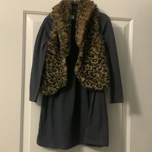 NWT Gray Dress (Old Navy), 5T, and Animal Print Vest (Cherokee), size 4/5
